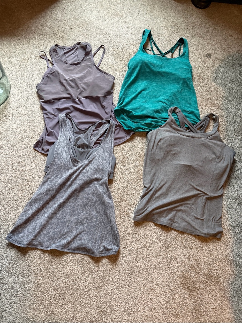 lululemon athletica Tank Tops in Teal and Gray Mix - Strappy Active Styles